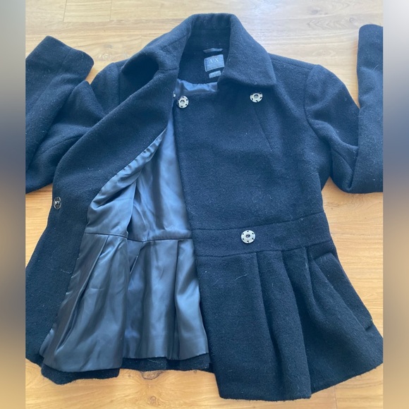 ARMANI Black Women's Wool Lined Jacket Size S - Picture 2 of 8